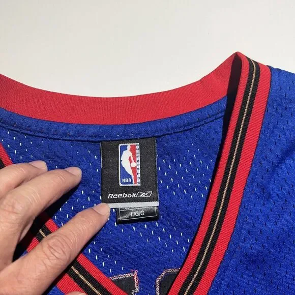 Vintage Philadelphia Sixers NBA Chris Webber Reebok jersey L +2 Length Rare!